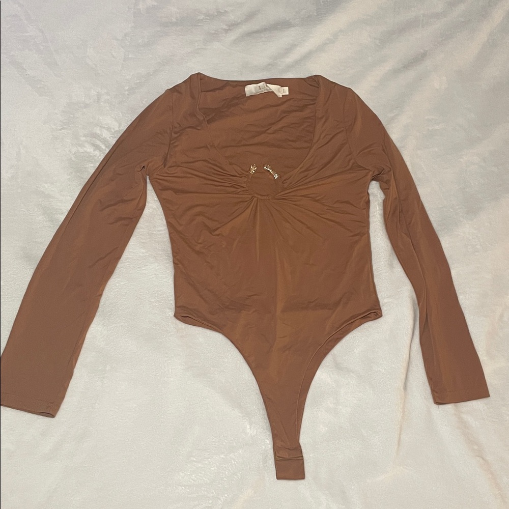 Elegant Brown Long-Sleeve Jumpsuit